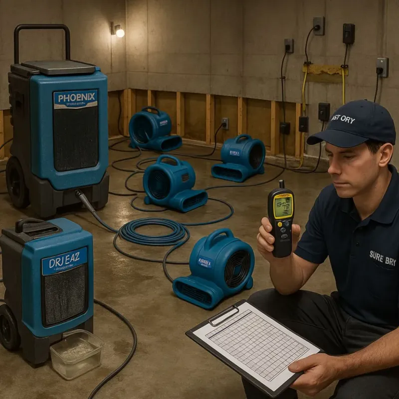 Structural Drying and Dehumidification process in Emory, TX